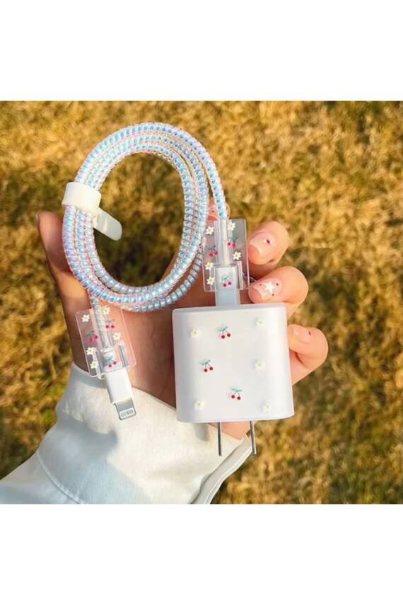18W/20W Uyumlu Şarj Kılıfı, Şarj Kablosu Örme Aparatı, Kablo Koruyucu Aparatı, Toparlayıcı - 1