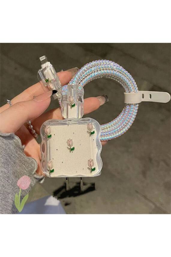 18W/20W Uyumlu Şarj Kılıfı, Şarj Kablosu Örme Aparatı, Kablo Koruyucu Aparatı, Toparlayıcı - 1