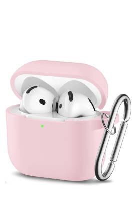 4. Nesil Uyumlu Kulaklık Kılıfı Silikon 2024 Kancalı Kılıf Pembe - KVK PRİVACY