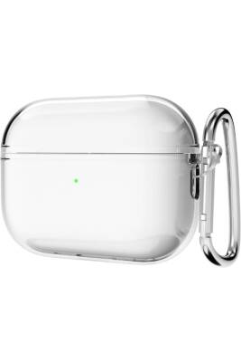 Airpods 2. Nesil Pro Uyumlu Kancalı Silikon Kılıf Premium Class Quality - Şeffaf Kılıf - KVK