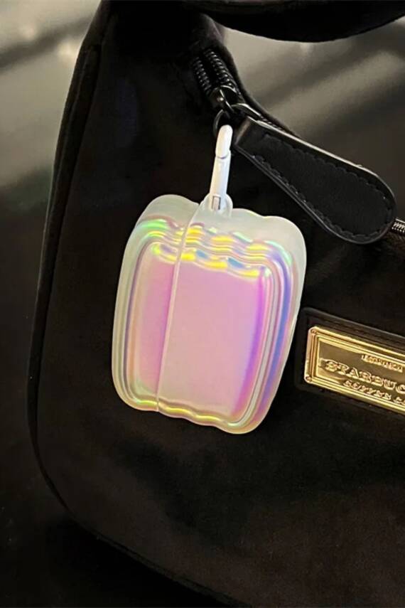 Airpods 3.Nesil Uyumlu Hologram Kıvrımlı Kopçalı Kulaklık Kılıfı - 1