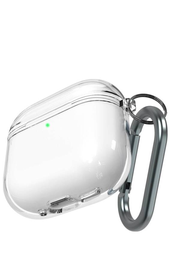 Airpods 4. Nesil Kulaklık Kılıfı Silikon 2024 Kancalı Kılıf Şeffaf - 1