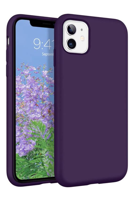 Apple Iphone 11 Kılıf Altı Kapalı Lansman Kılıf Kapak Derin Mor - 1