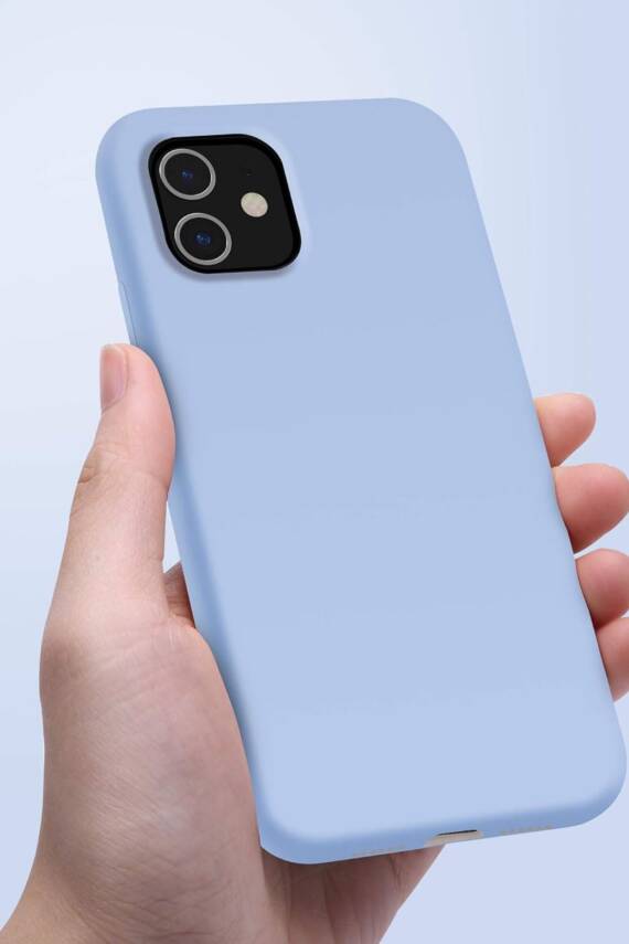 iPhone 11 Uyumlu Altı Kapalı Lansman Kılıf Bebe Mavisi Silikon Kapak - 1