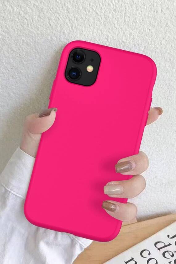 Apple Iphone 11 Uyumlu Altı Kapalı Lansman Kılıf Kapak Fuşya Pembe - 1