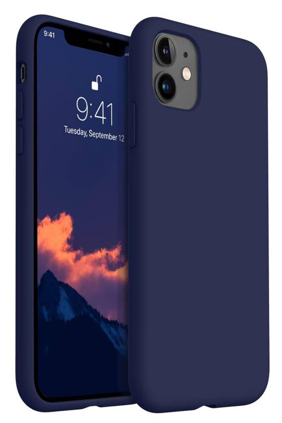 Apple Iphone 11 Uyumlu Altı Kapalı Lansman Kılıf Kapak Lacivert - 1