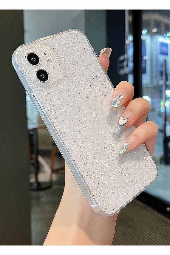 Apple Iphone 12 Uyumlu Şeffaf Kılıf Simli 2.0mm Darbeye Dayanıklı Silikon Yumuşak Kapak - 1