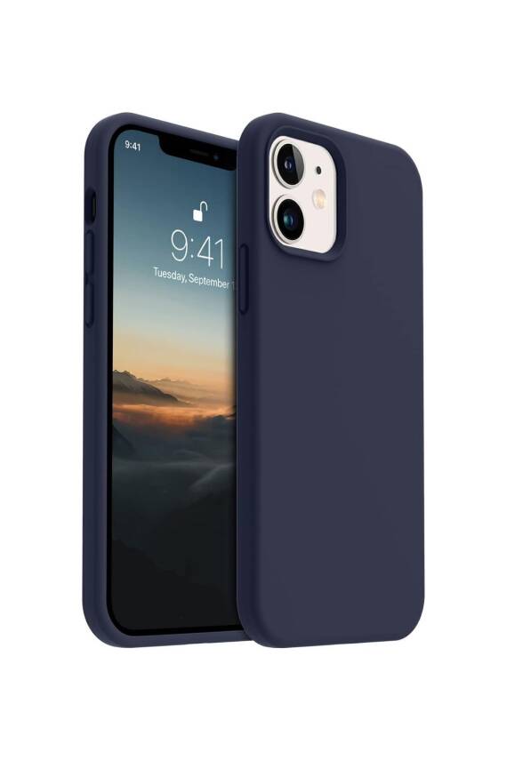 Apple iPhone 12/12Pro Kılıf Kadife Lansman Soft Yumuşak Liquid Silikon Kamera Korumalı Kapak Laciver - 1