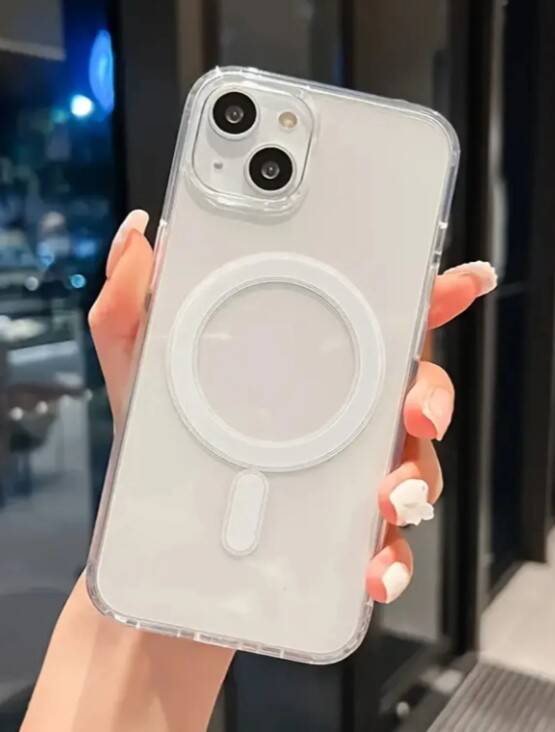 Iphone 13-14-15 Uyumlu Magsafe Şeffaf Darbe Emici Silikon Kılıf - 1