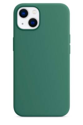 iPhone 13-14 Lansman İçi Kadifeli Kamera Yükseltili Silikon Kaktüs Yeşil Kılıf - KVK