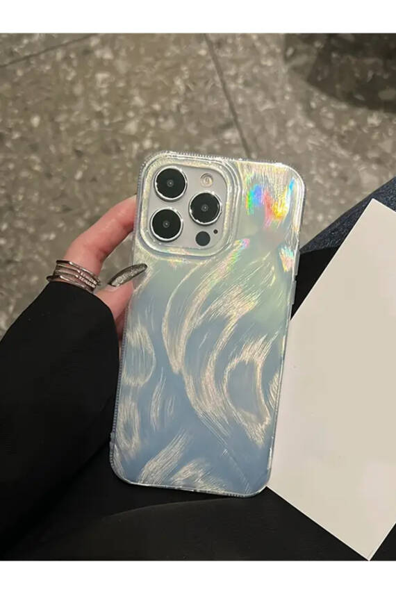 Apple iPhone 13 Pro Max Uyumlu Tüylü Hologramlı Kılıf Darbeye Karşı Dayanıklı Kapak - 1