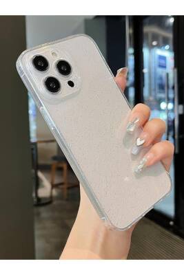 Apple iPhone 13 Promax Uyumlu Şeffaf Kılıf Simli 2.0mm Darbeye Dayanıklı Silikon Yumuşak Kapak - KVK PRİVACY