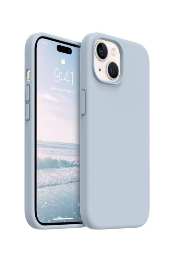 Apple Iphone 15 Plus /14 Plus Kılıf Kadife Lansman Yumuşak Silikon Kamera Korumalı Kapak Bebe Mavi - 1