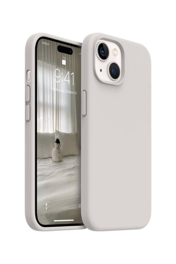 Apple Iphone 15 Plus /14 Plus Kılıf Kadife Lansman Yumuşak Silikon Kamera Korumalı Kapak Taş - 1