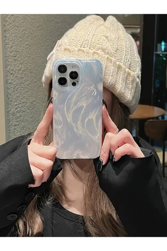 Apple iPhone 15 Pro Max Uyumlu Tüylü Hologramlı Kılıf Darbeye Karşı Dayanıklı Kapak - 1