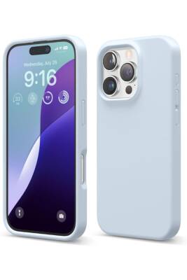 Apple iPhone 16 Pro Max Kılıf Kadife Lansman Soft Yumuşak Liquid Silikon Kamera Korumalı Kapak Bebe - KVK