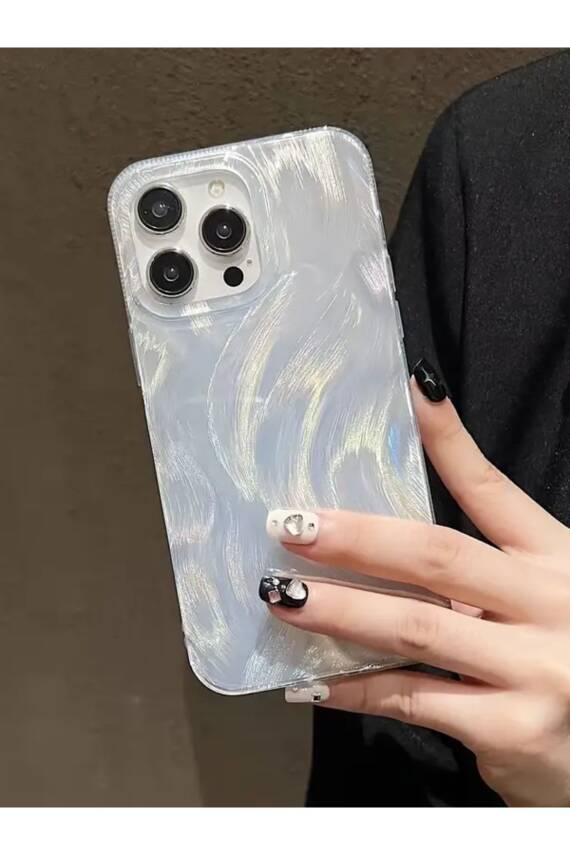 Apple iPhone 16 Pro Max Uyumlu Tüylü Hologramlı Kılıf Darbeye Karşı Dayanıklı Kapak - 1