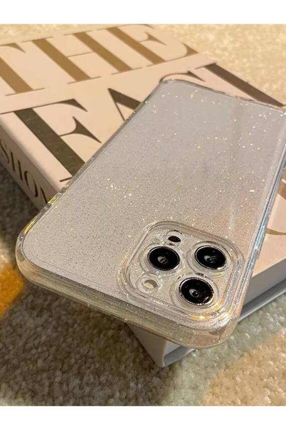 Apple iPhone 16 Pro Uyumlu Şeffaf Kılıf Simli 2.0mm Darbeye Dayanıklı Silikon Yumuşak Kapak - 1