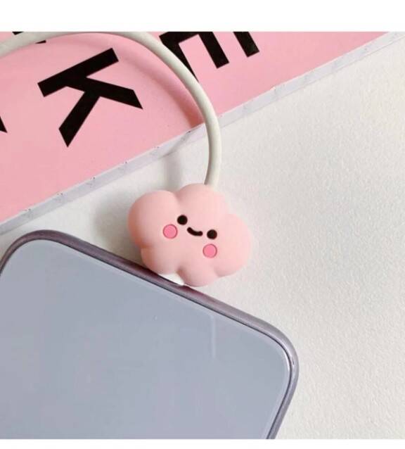 Bulut Temalı Sevimli Figürlü Silikon Kablo Koruyucu - 1