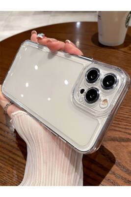 iPhone 12 Pro Max Lüks Şeffaf Kalın Silikon Kamera Koruma Yumuşak Kılıf - KVK PRİVACY