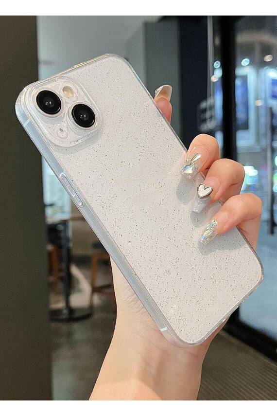 Iphone 13-14 Uyumlu Şeffaf Kılıf Simli 2.0mm Darbeye Dayanıklı Silikon Yumuşak Kapak - 1