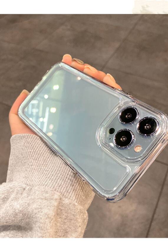iPhone 13 Pro Lüks Şeffaf Silikon Kamera Koruma Yumuşak Kılıf - 1