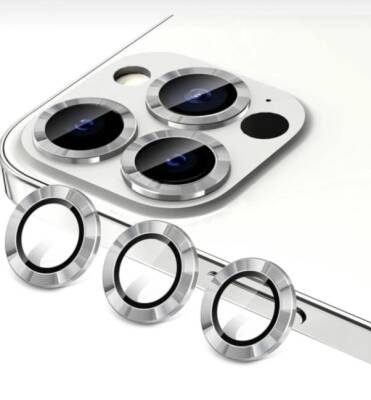 Iphone 13 Pro Max Kamera Koruyucu Mercek Lens 13 Pro Uyumlu Gümüş - KVK PRİVACY