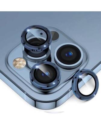 Iphone 13 Pro Max ve 13 Pro Uyumlu Kamera Koruyucu Mercek Lens Sierra Blue - KVK PRİVACY