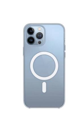 Iphone 13 Pro Max Kılıf Magsafe Özellikli Şeffaf Kılıf Darbe Emici Sert Silikon - KVK PRİVACY