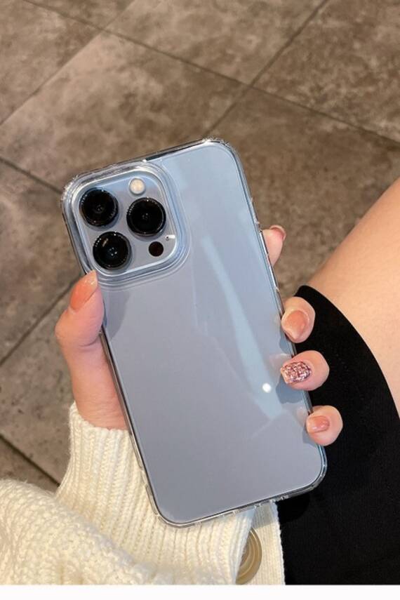 iPhone 13 Pro Max Sert Şeffaf Sararmaz Premium Kamera Çıkıntılı Kılıf - 1