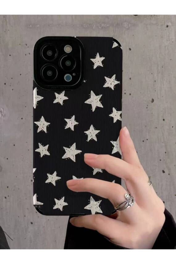 iPhone 13 Pro Max uyumlu Kılıf Yıldız Desenli Kamera Korumalı Estetik Zarif Yumuşak Silikon Kapak - 1