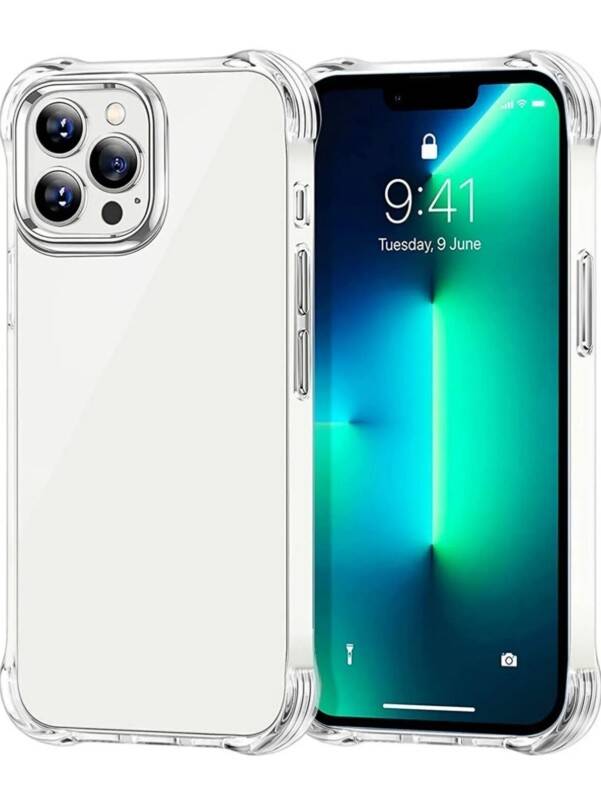 Iphone 13 Promax Uyumlu Airbag Antishock Köşeli Darbe Emici Şeffaf Kılıf - 1