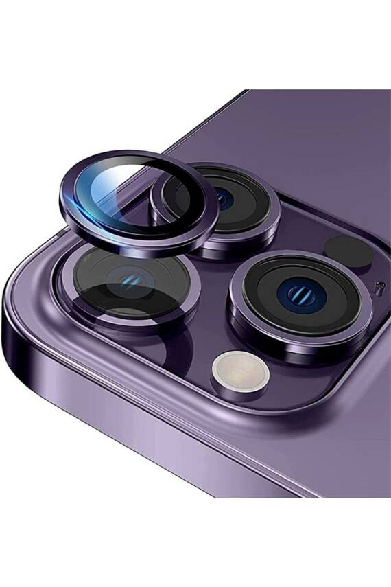 Iphone 14 Pro Max-14 Pro Uyumlu Derin Mor Kamera Lensi Koruyucu - 1
