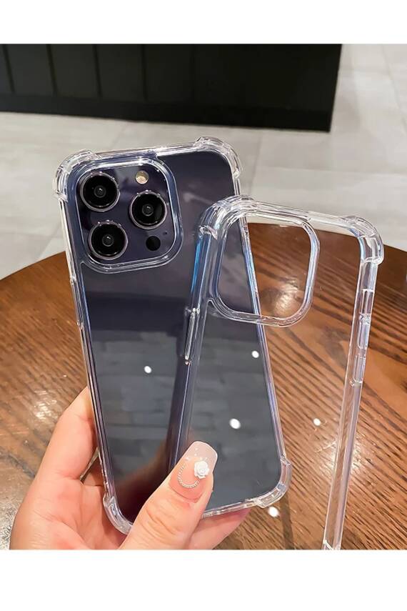 Iphone 14 Promax Uyumlu Şeffaf Kılıf Airbag Antishock Köşeli Darbe Emici Şeffaf Kılıf - 1