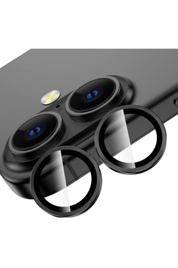 Iphone 16 /16 Plus Uyumlu Kamera Koruma Lens Koruyucu Temperli Cam Koruma Black - 1