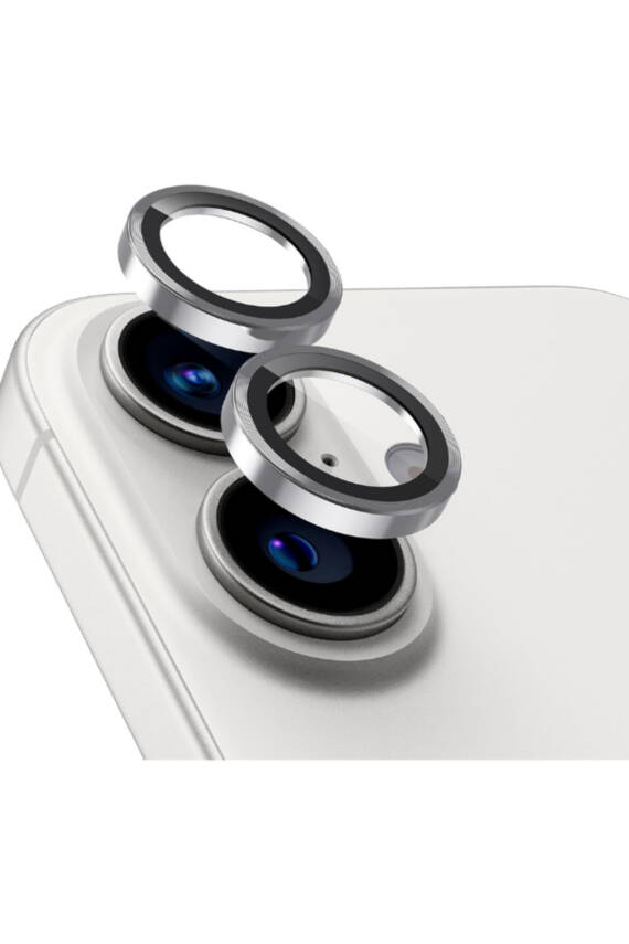 Iphone 16 /16 Plus Uyumlu Kamera Koruma Lens Koruyucu Temperli Cam Koruma Silver - 1