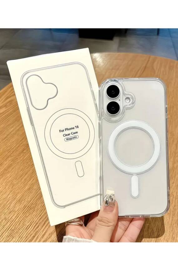 Iphone 16 Kılıf Magsafe Şeffaf Kılıf Kamera Çıkıntılı Darbeye Dayanıklı Kapak - 1