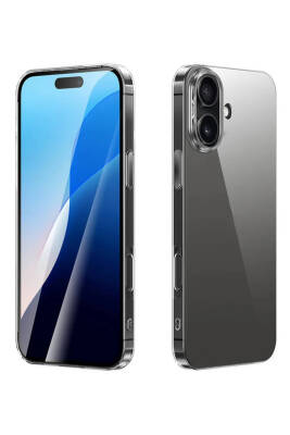 Iphone 16 Plus Kılıf Sert Şeffaf Sararmaz İnce Kılıf Premium Ultra Net Kamera Çıkıntılı Kapak - KVK