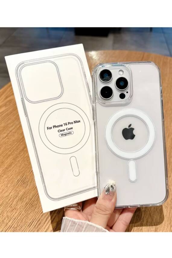 Iphone 16 Pro Max Kılıf Magsafe Şeffaf Kılıf Kamera Çıkıntılı Darbeye Dayanıklı Kapak - 1