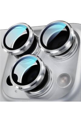 Iphone 16 Pro/16 Promax Uyumlu Kamera Koruma Lens Koruyucu Temperli Cam Koruma Silver - KVK PRİVACY