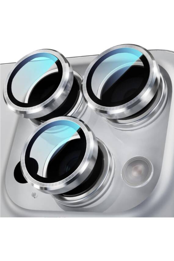 Iphone 16 Pro/16 Promax Uyumlu Kamera Koruma Lens Koruyucu Temperli Cam Koruma Silver - 1