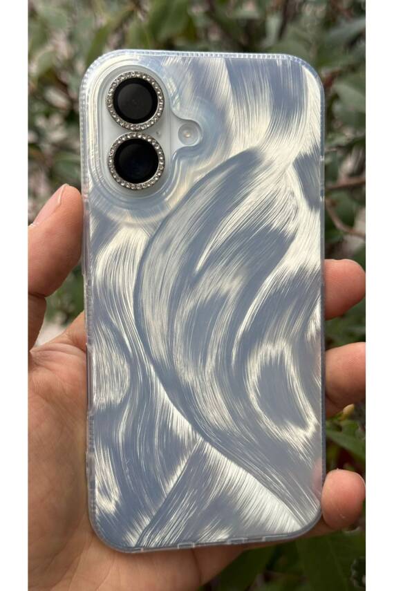 iPhone 16 Uyumlu Tüylü Hologramlı Kılıf Darbeye Karşı Dayanıklı Kapak - 1