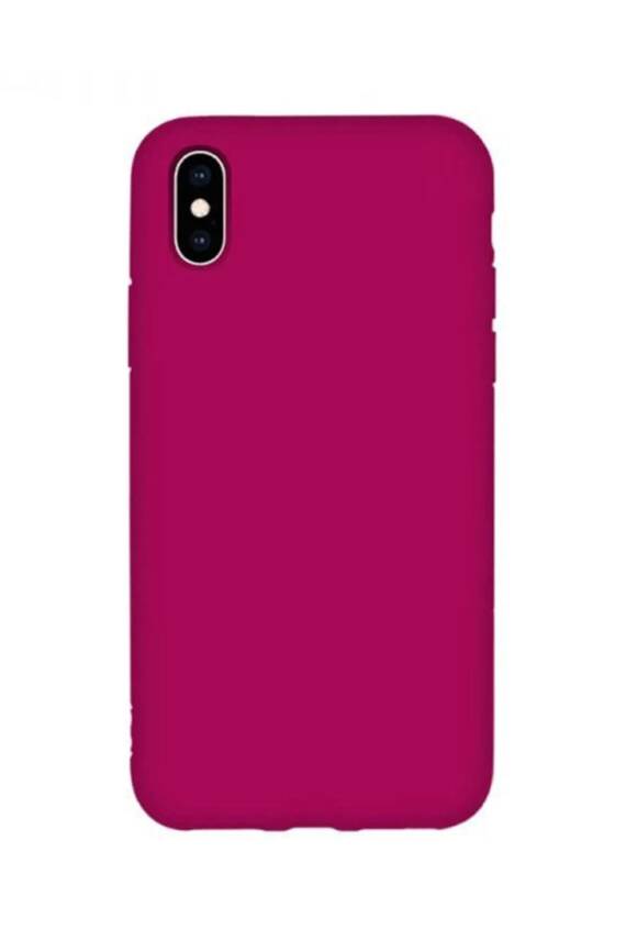 Iphone X/xs Uyumlu Içi Kadife Lansman Silikon Kılıf Kapak Fuşya Pembe - 1
