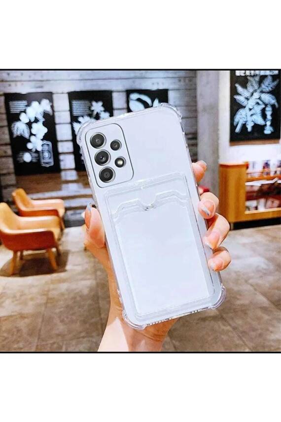 Samsung a72 Şeffaf Kartlı Kılıf Kamera Korumalı Köşeli Antişok Kılıf - 1
