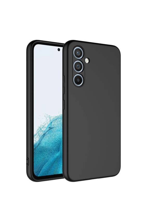 Samsung Galaxy A34 Kılıf Uyumlu Içi Kadife Lansman Silikon Kılıf Siyah - 1